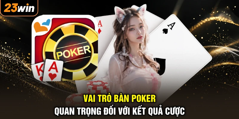 Vai trò bàn Poker quan trọng đối với kết quả cược